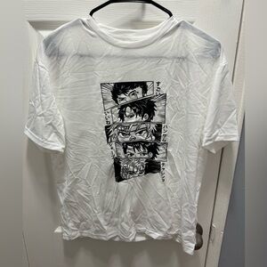 Anime Graphic Tee and Shorts Set